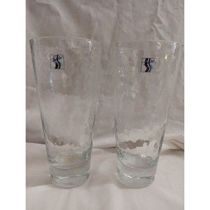 Durobor Drinking Glasses Hammered “ICY” Texture Made In Belgium Set Of 2 7.5"